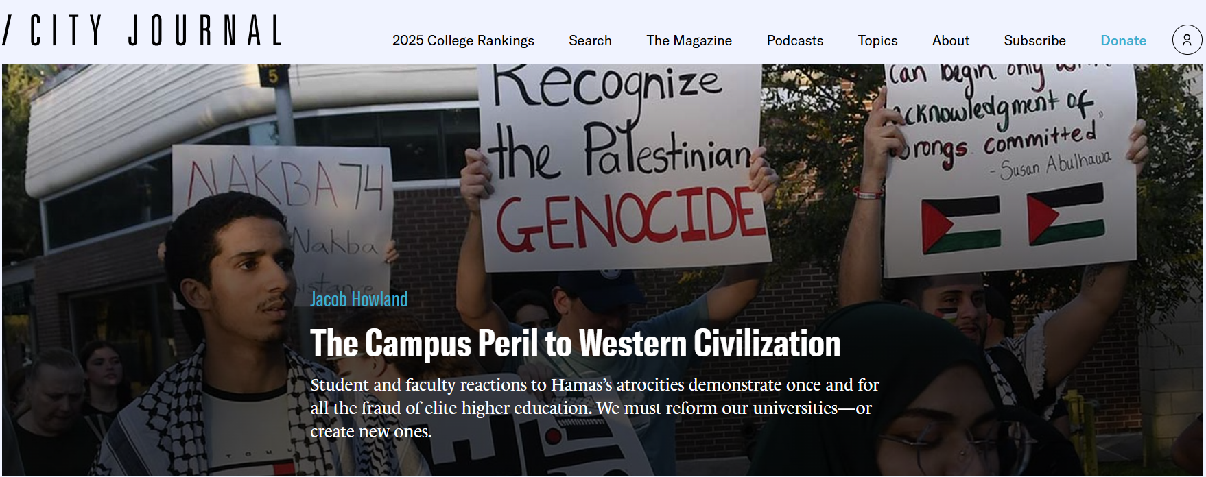 The Campus Peril to Western Civilization